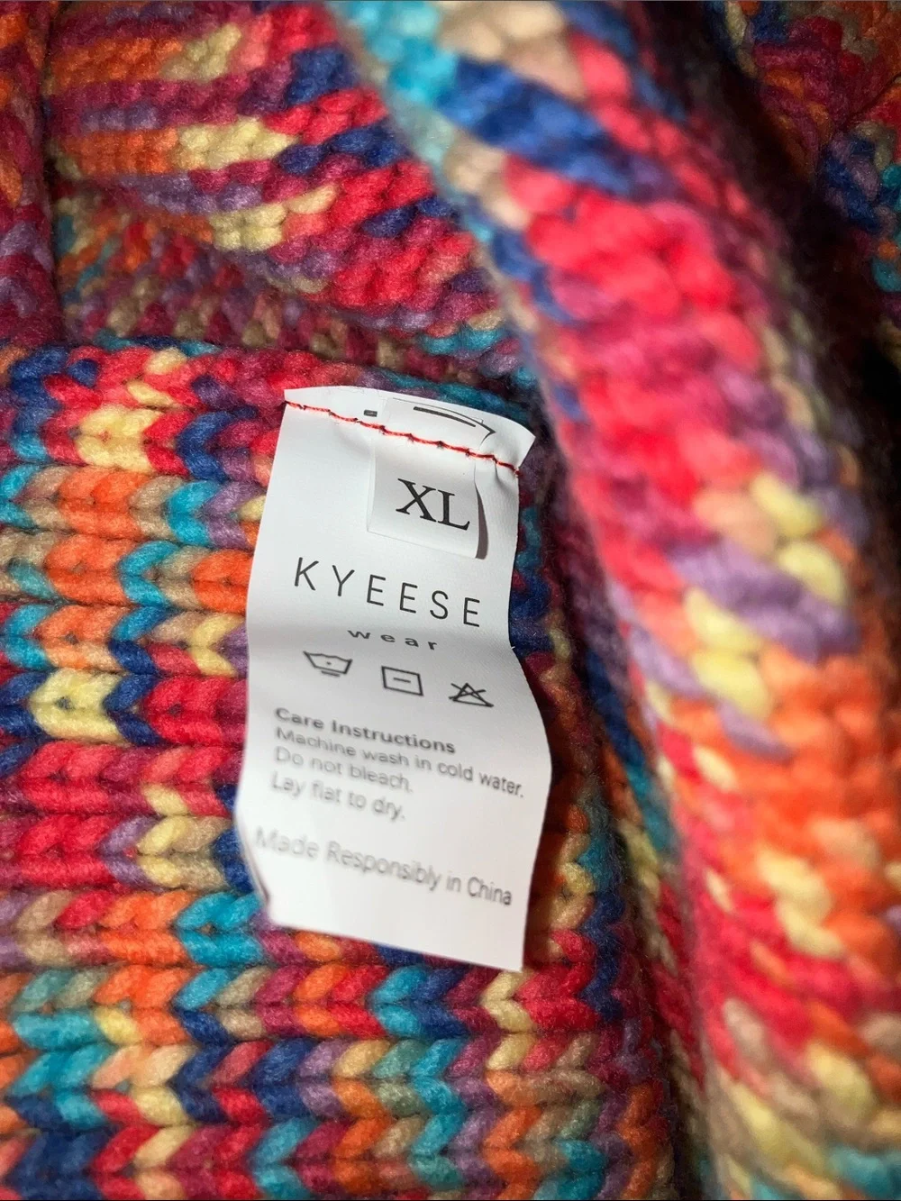 Kyeese Multicolor Rainbow Knit Dog Sweater - Cozy Pullover XL